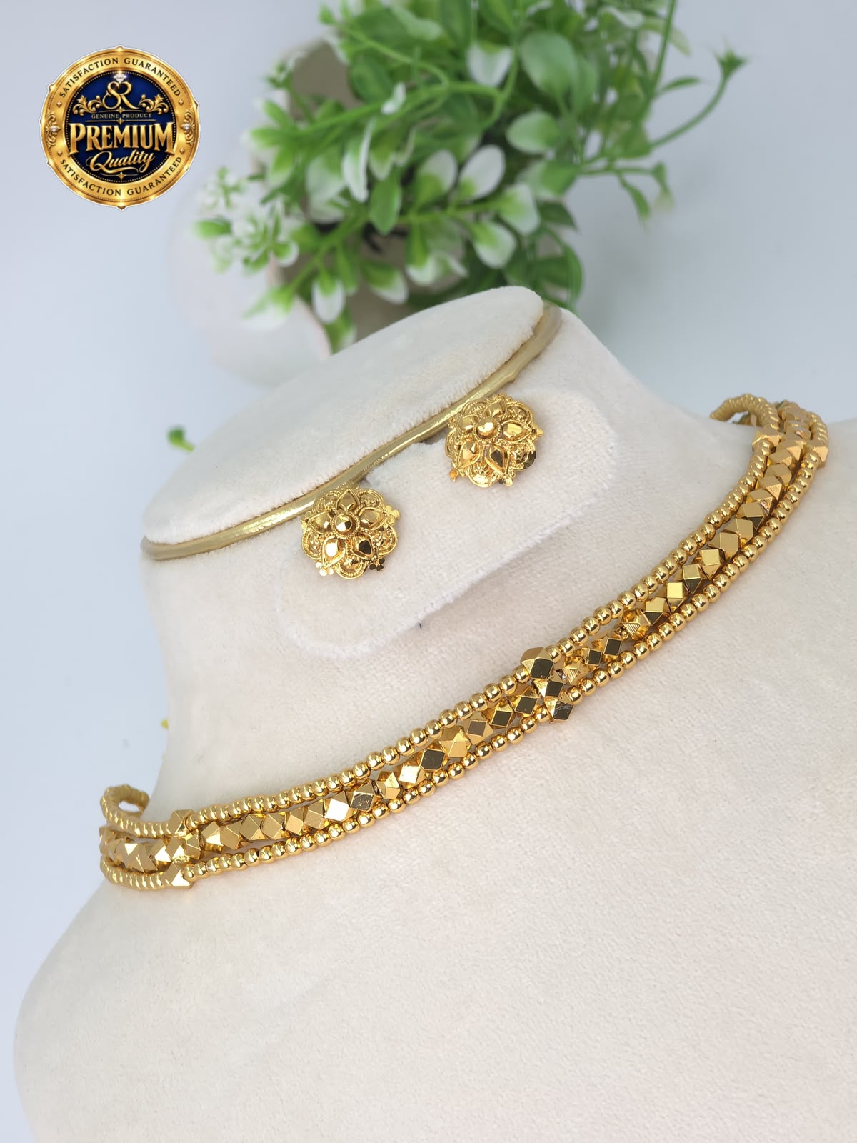Premium Gold-Tone Traditional Statement Choker Set