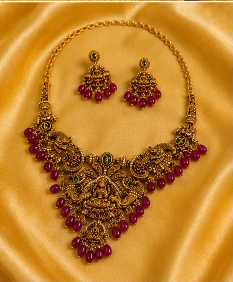 Temple Lakshmi Statement Necklace Set