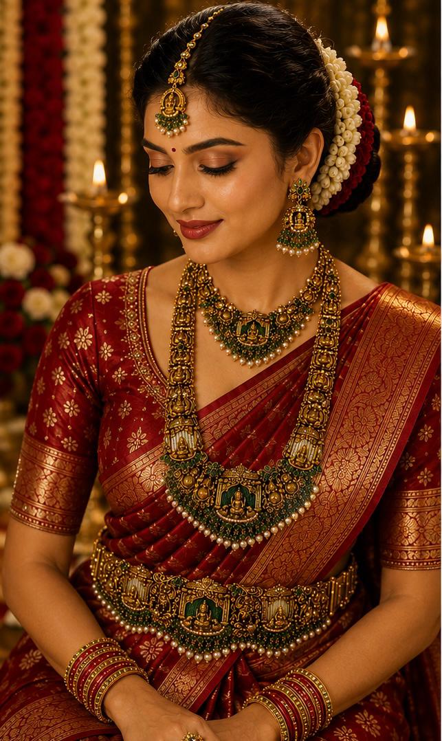 Premium handcrafted Temple Bridal Jewelry Set