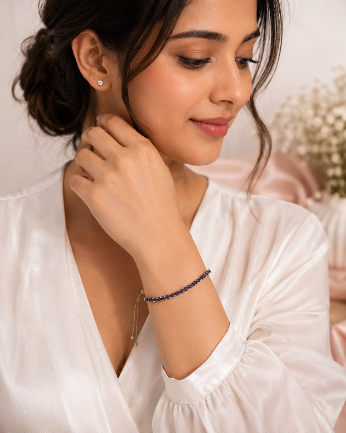 Elegant Purple Crystal Adjustable Bracelet