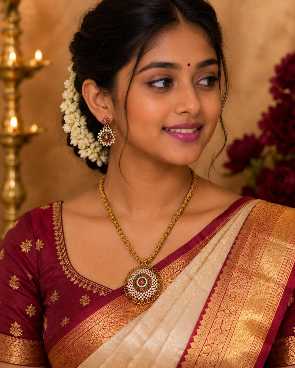 Elegant Gold-Tone Pendant Necklace Set