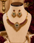 Traditional Kundan Choker Set with Ruby & Emerald Accents