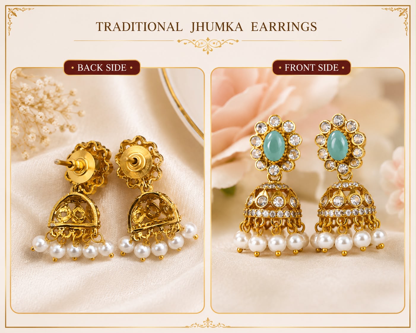 Elegant 1 Gram Gold Pendant Necklace Set