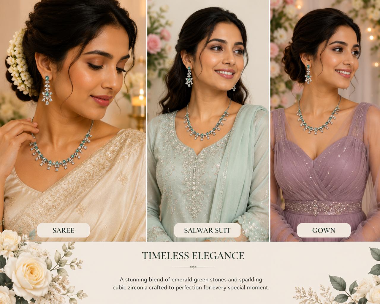 Timeless Mint Green Elegance Necklace Set