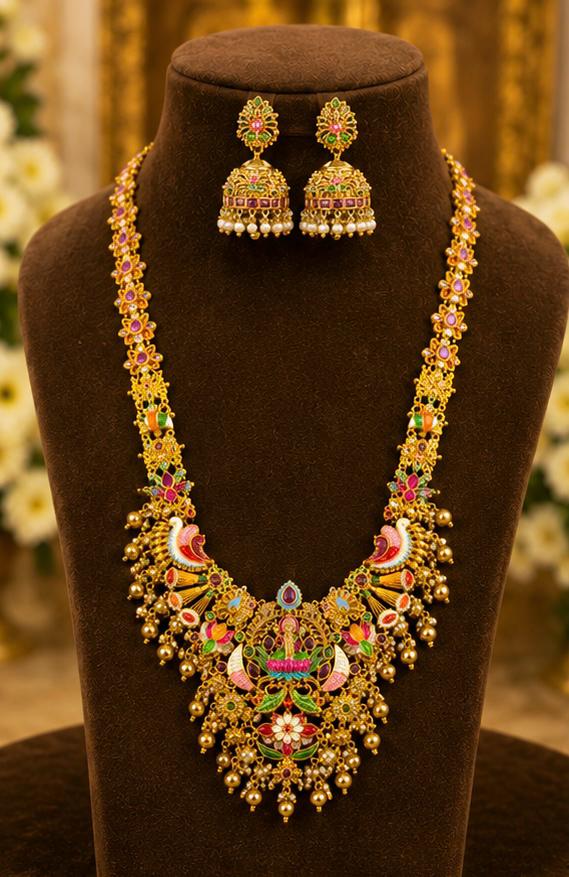 Temple Lakshmi choker and haram Combo Set