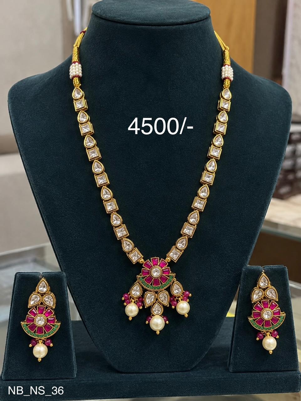 Ruby & Emerald Kundan-Style Necklace Set