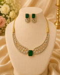 Emerald Green AD Necklace Set for teens