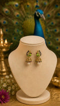 Peacock Enamel Jhumka Earrings
