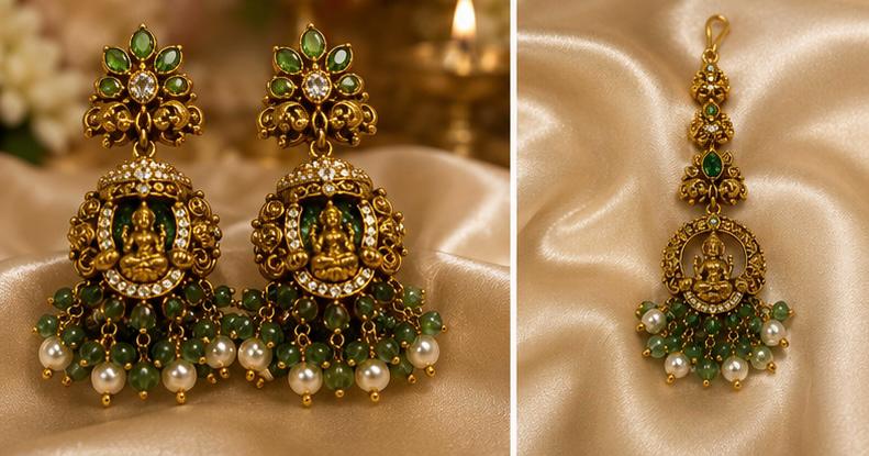 Premium handcrafted Temple Bridal Jewelry Set