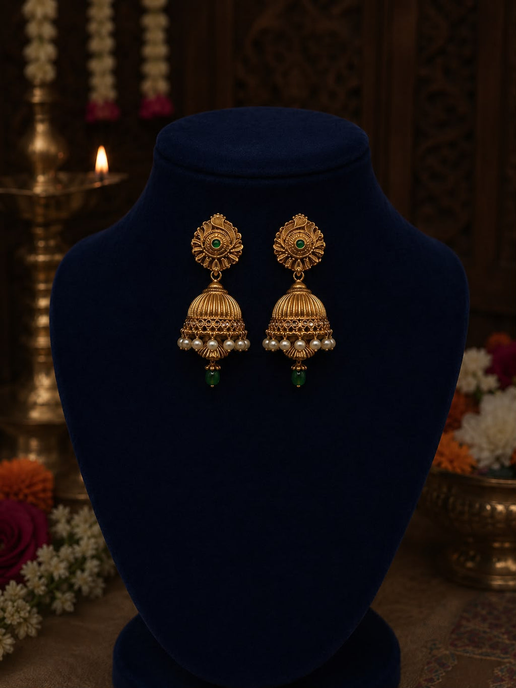 Traditional Gold Jhumka Earrings