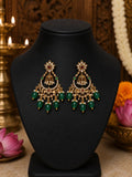 Traditional Green &amp; Ruby Chandelier Earrings_2
