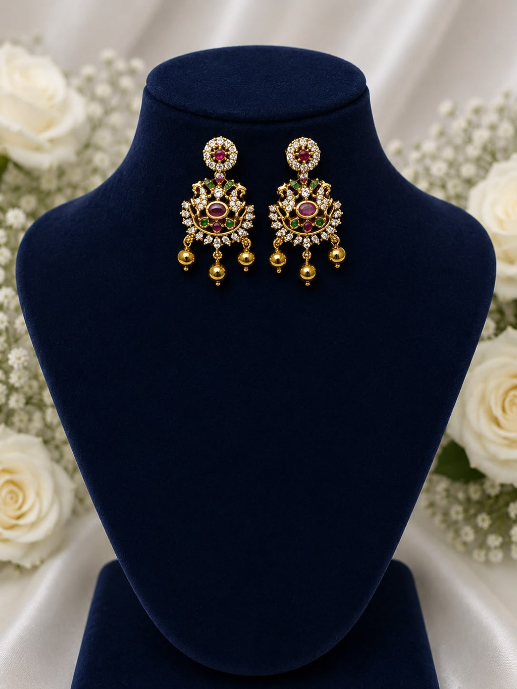 Elegant Multicolor Gold-Tone Designer Earrings ✨