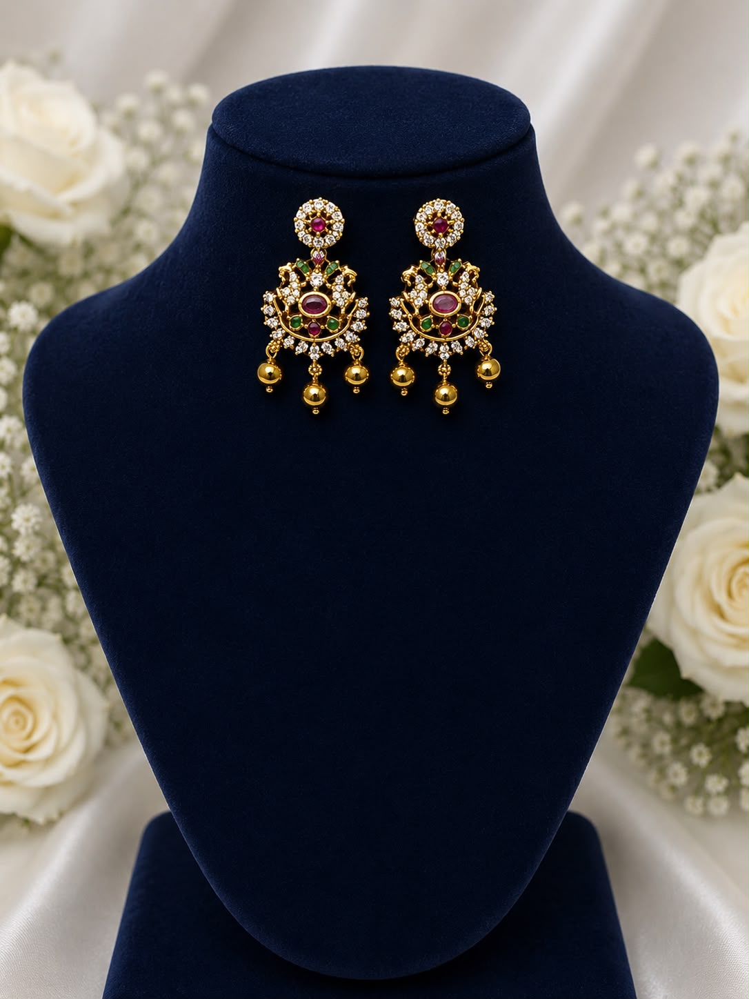 Elegant Multicolor Gold-Tone Designer Earrings ✨
