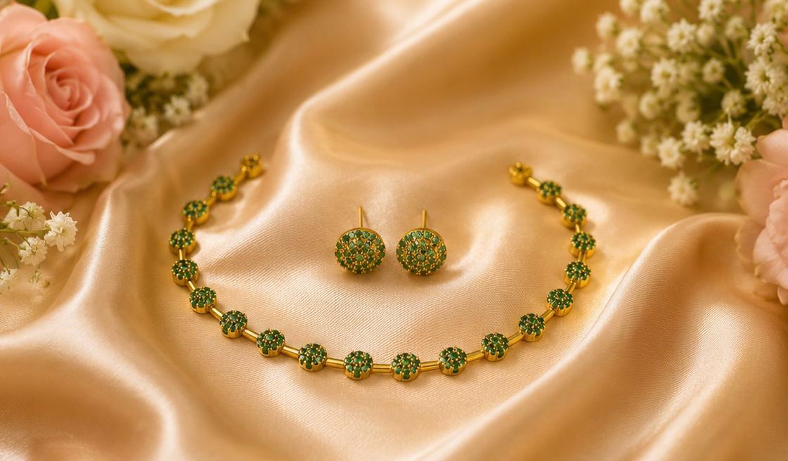 ✨ Emerald Sparkle Necklace Set ✨