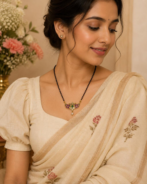 Elegant Floral Mangalsutra_short