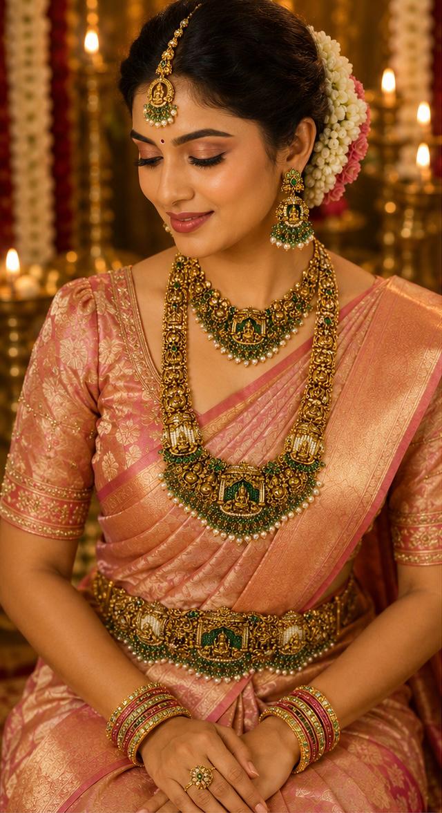 Premium handcrafted Temple Bridal Jewelry Set