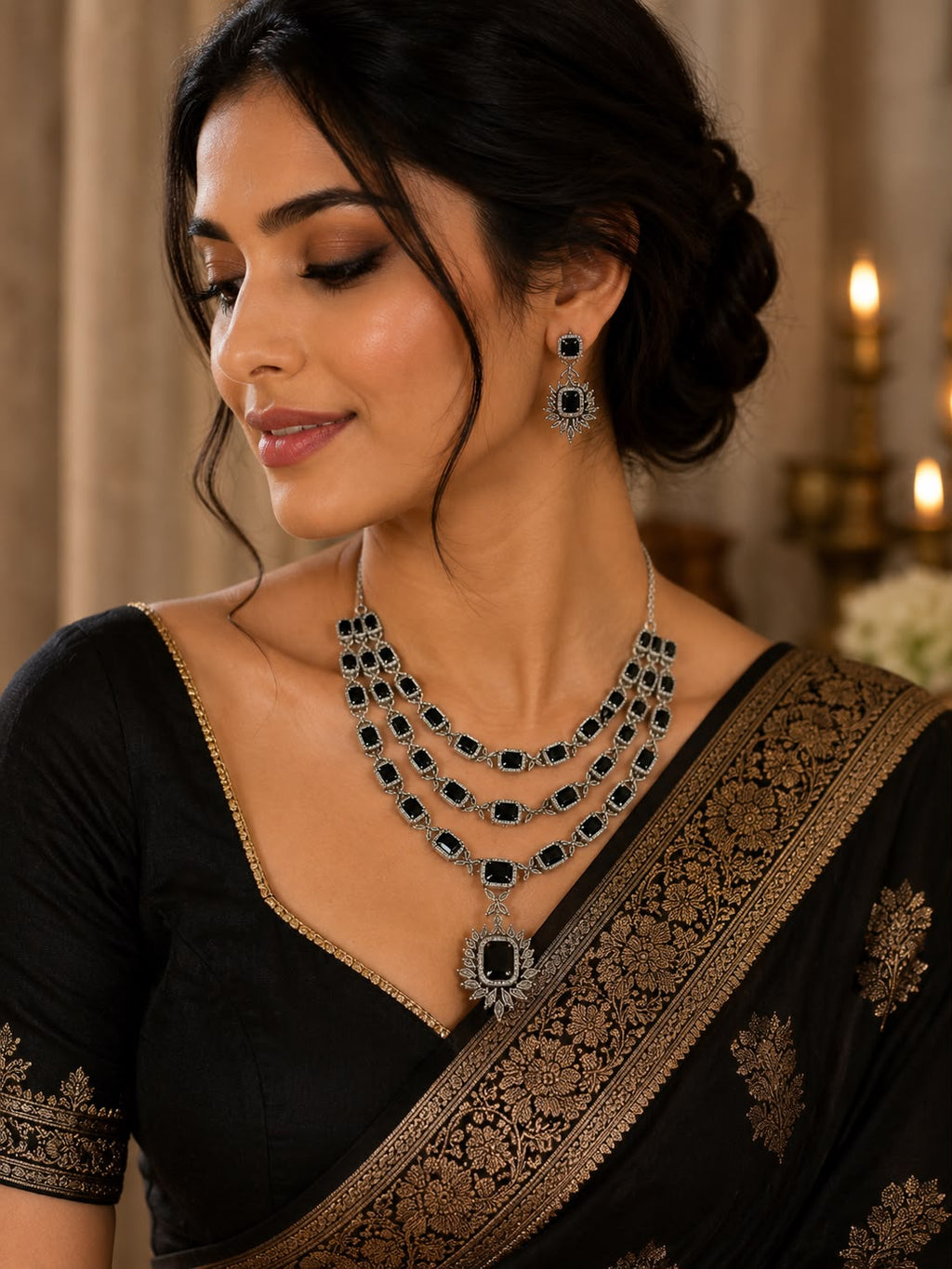Midnight Royale Layered Necklace Set