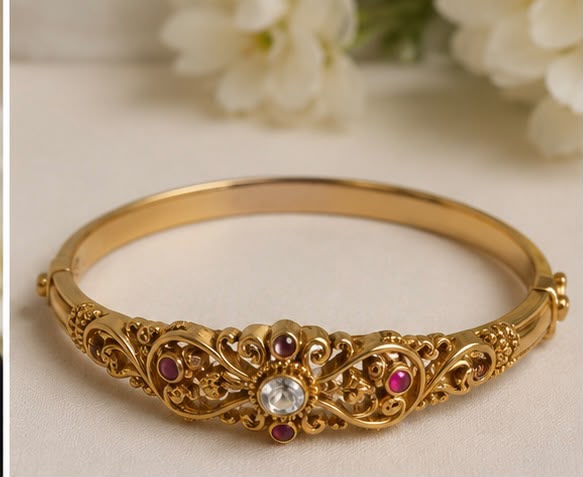 Antique Ruby Elegance Bangle