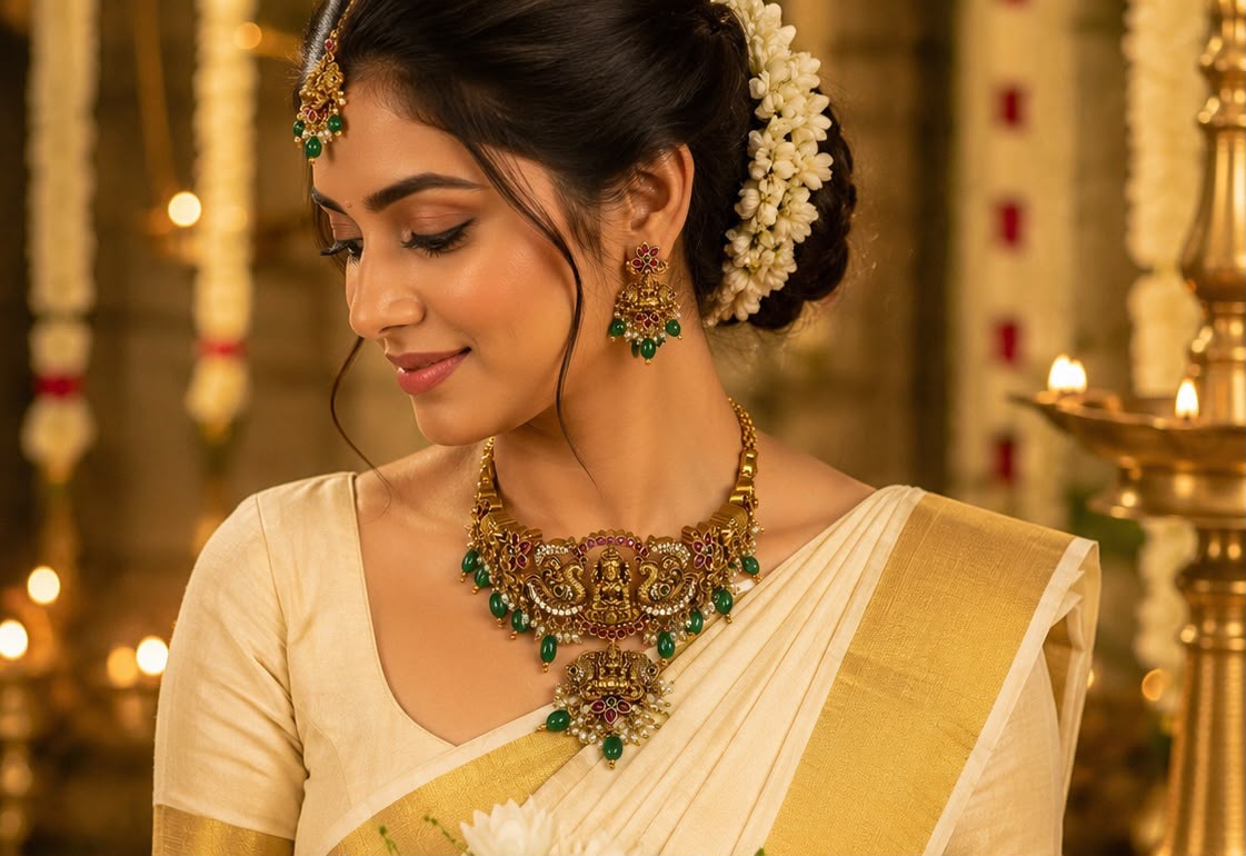 Lakshmi Heritage Temple Necklace Set