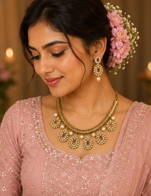 Kundan Ruby Necklace Set