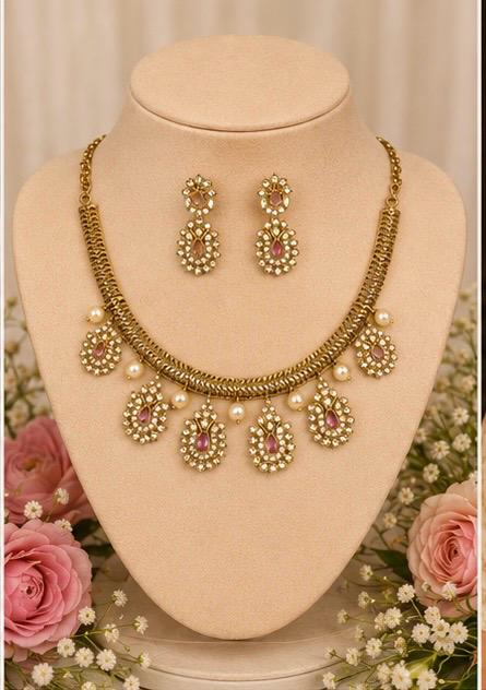 Kundan Ruby Necklace Set