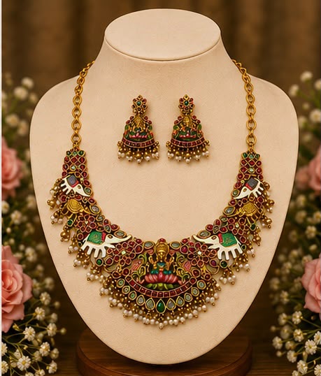 Temple Heritage Lakshmi Necklace Set