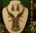 Radha Krishna Temple Pendant Necklace Set