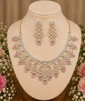 Blush Crystal Cascade Necklace Set