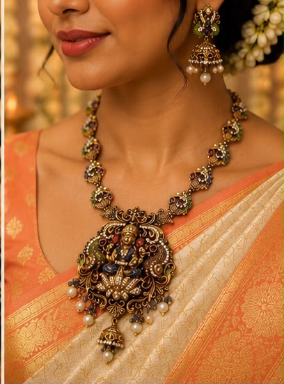 Temple Heritage Lakshmi Necklace Set