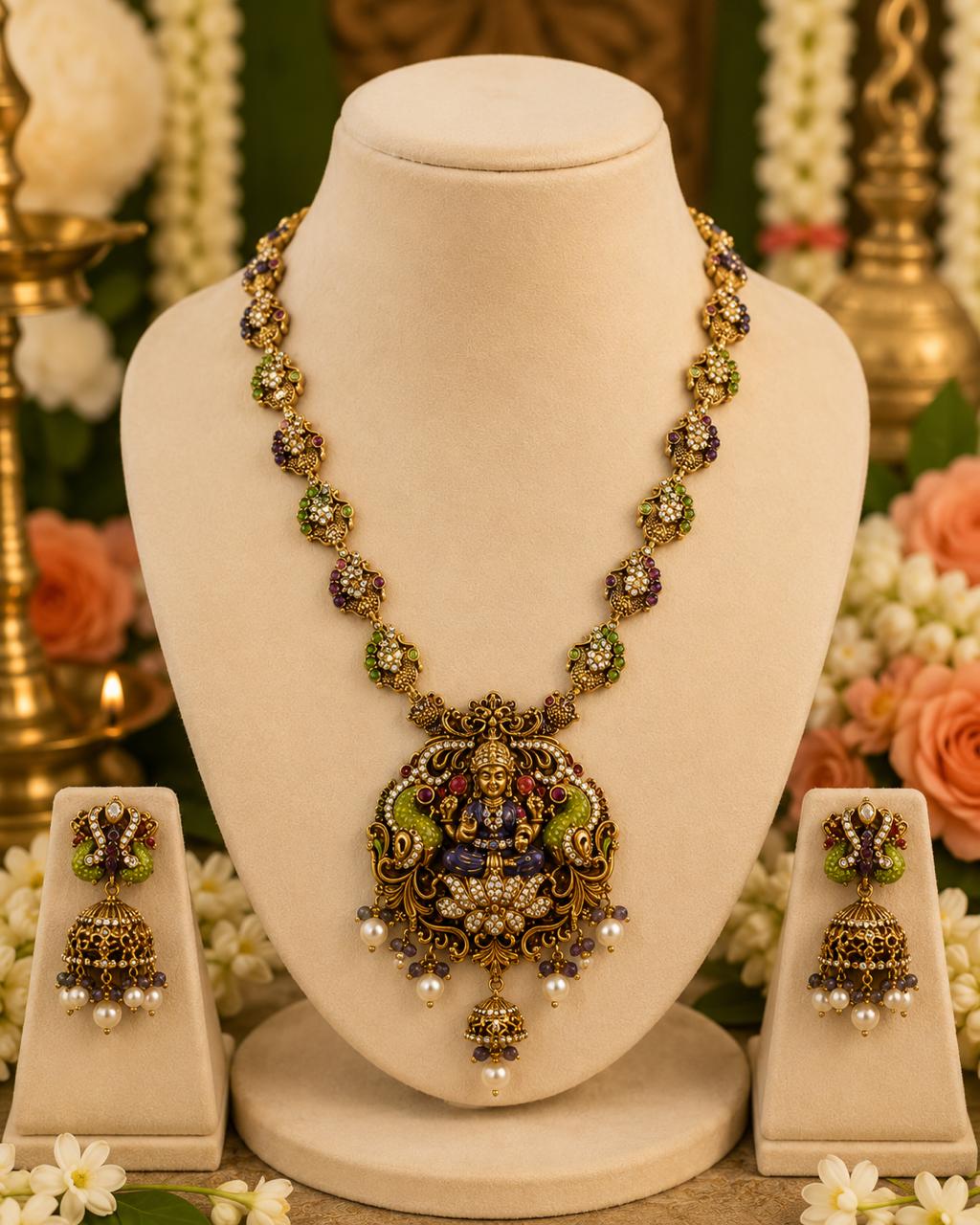 Temple Heritage Lakshmi Necklace Set
