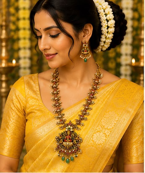 Lakshmi Temple Long Necklace Set