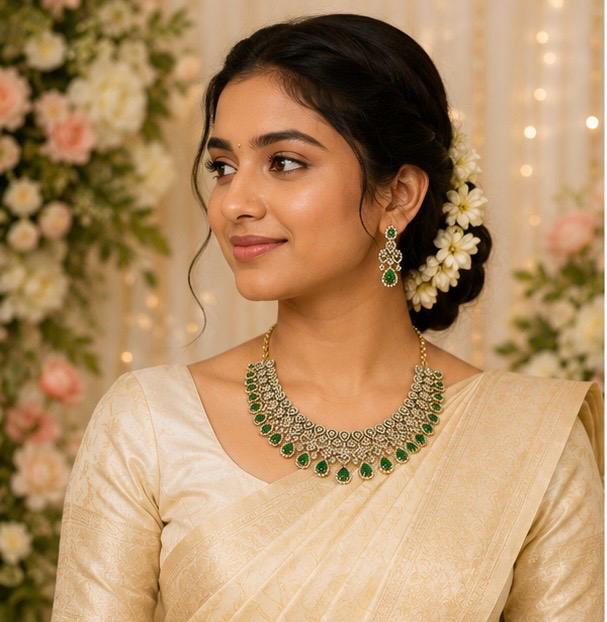 Premium Emerald Elegance Necklace Set