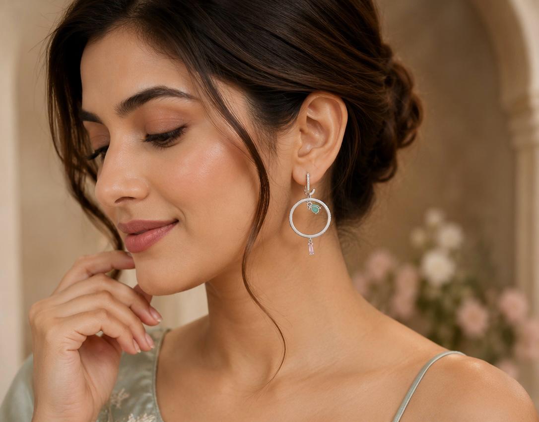 Pastel Charm Hoop Earrings