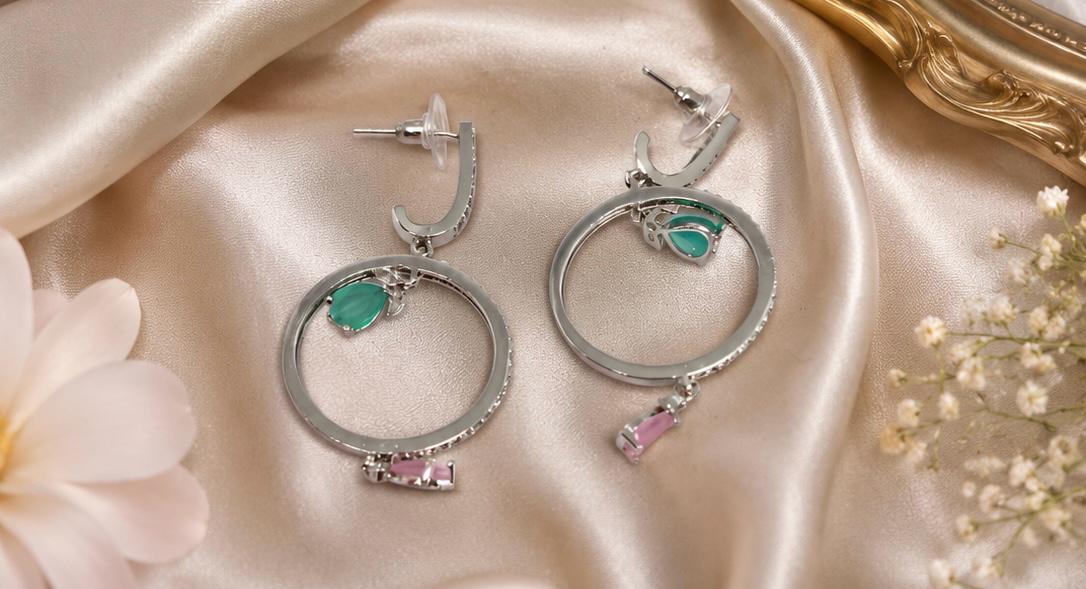 Pastel Charm Hoop Earrings
