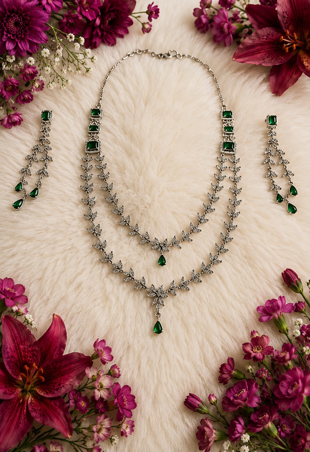 Emerald Vine Elegance Necklace Set