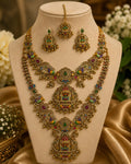 Traditional Lakshmi Peacock Combo Necklace Set with Papadi billa