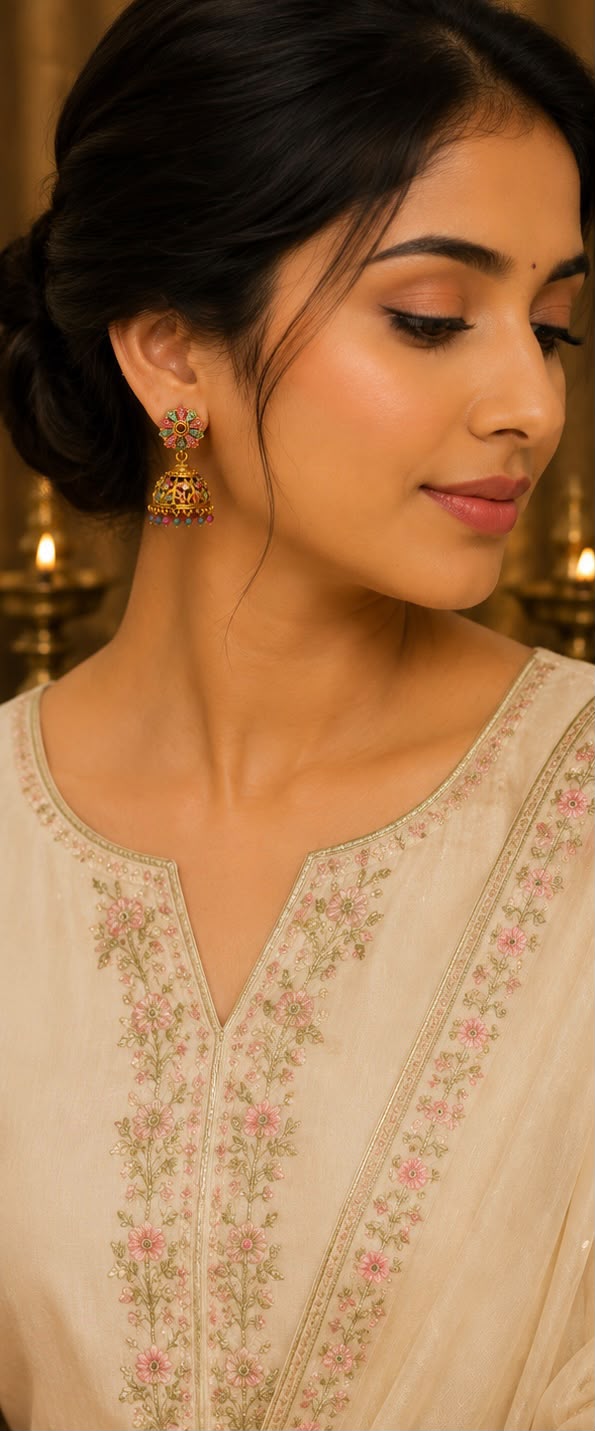 Traditional Multicolor Antique Jhumkas – 3.5 cm