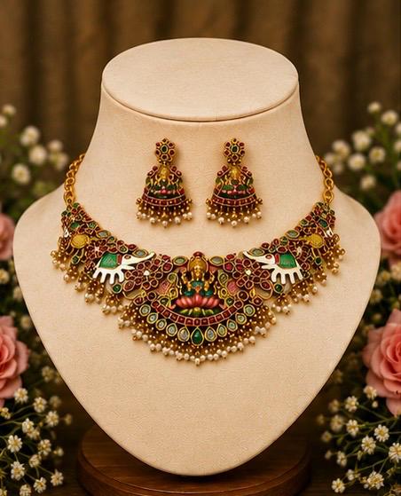 Temple Heritage Lakshmi Necklace Set