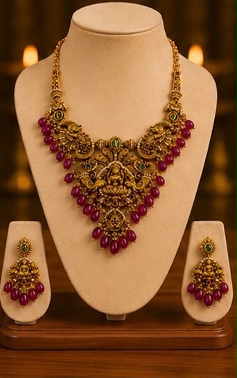Temple Lakshmi Statement Necklace Set
