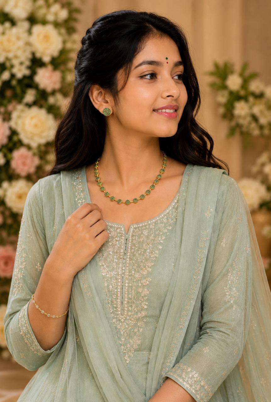 ✨ Emerald Sparkle Necklace Set ✨