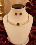 Elegant Temple-Inspired Pearl Choker Set