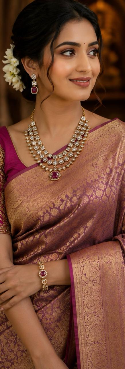 Elegant Ruby & CZ Layered Necklace Set