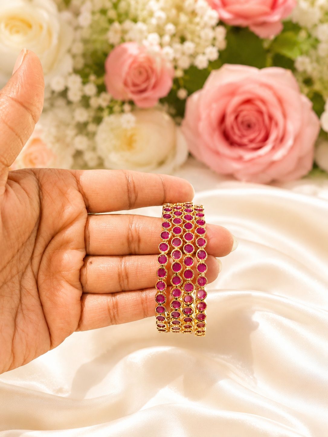 Panchaloham Maroon bangles-2'6 Size