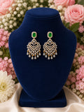 Green Stone Chandelier Earrings
