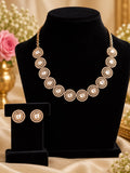 Elegant Gold-Tone Polki-Style Circular Necklace Set__NB_NS_105