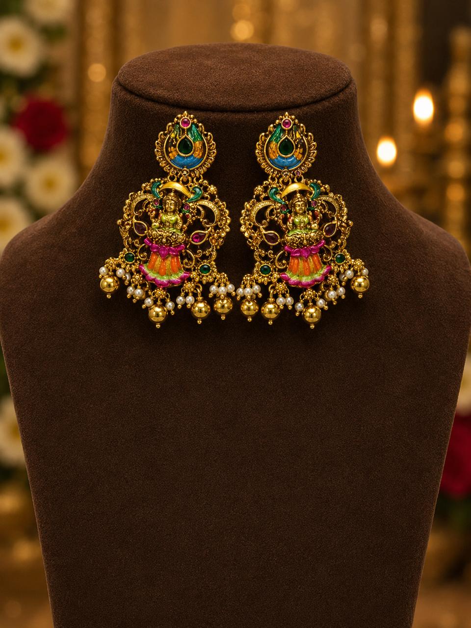 Traditional Lakshmi Designer Jhumka Earrings