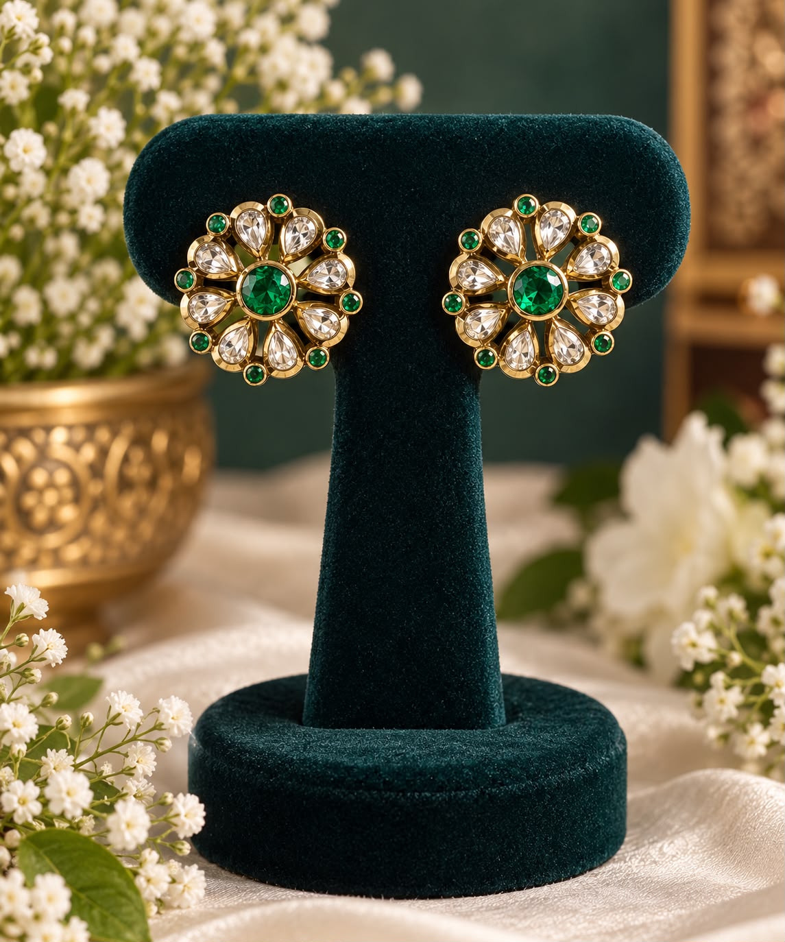 Emerald Bloom Stud Earrings NB_ER_66