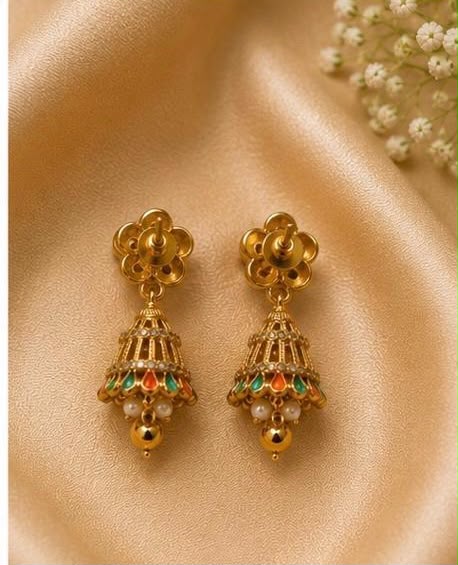 Traditional Multicolor Antique Jhumkas – 4 cm